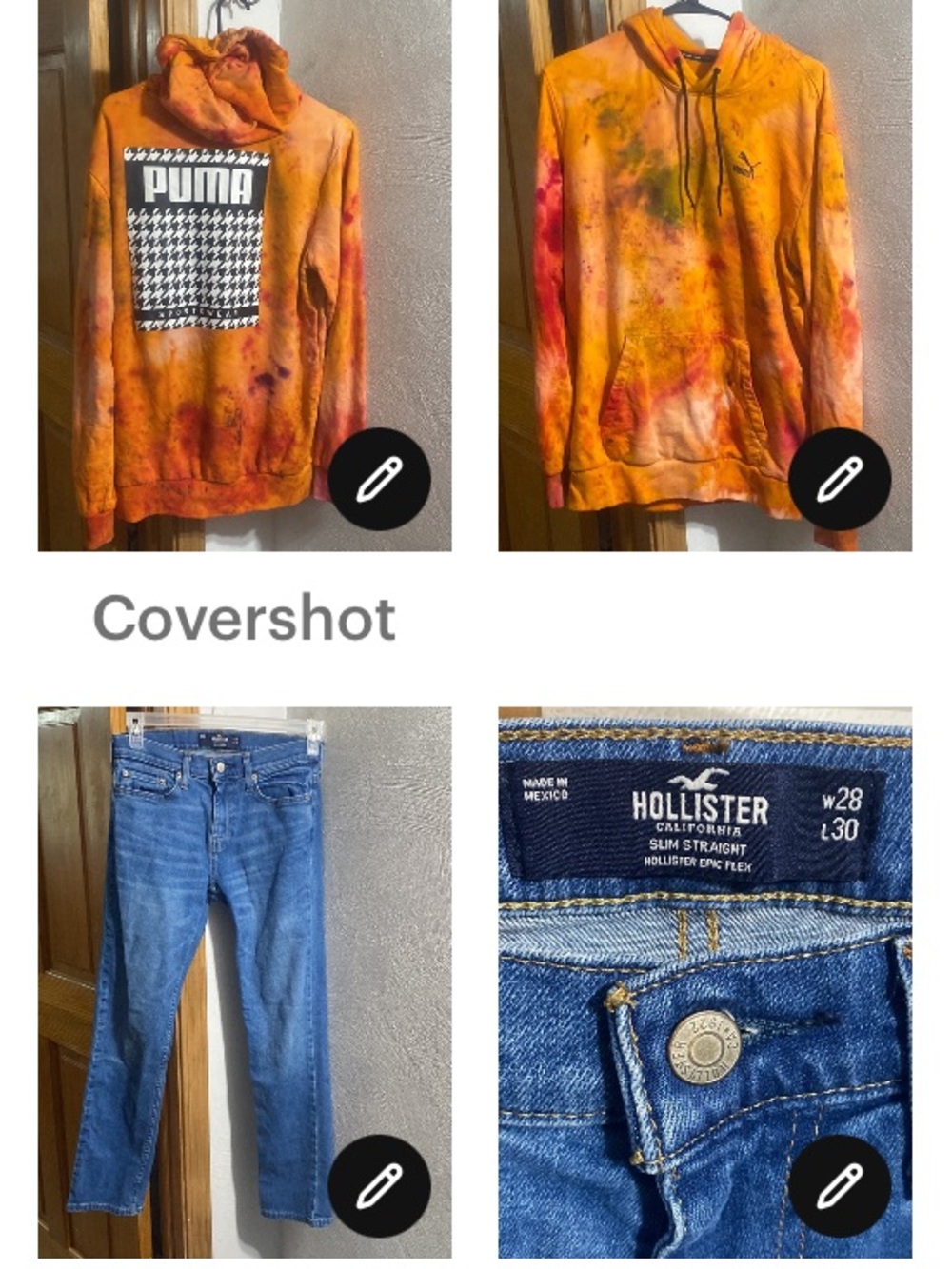 Hollister slim straight 28/30👖+Puma sweatshirt M